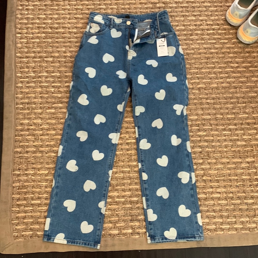 Cute jeans with hearts